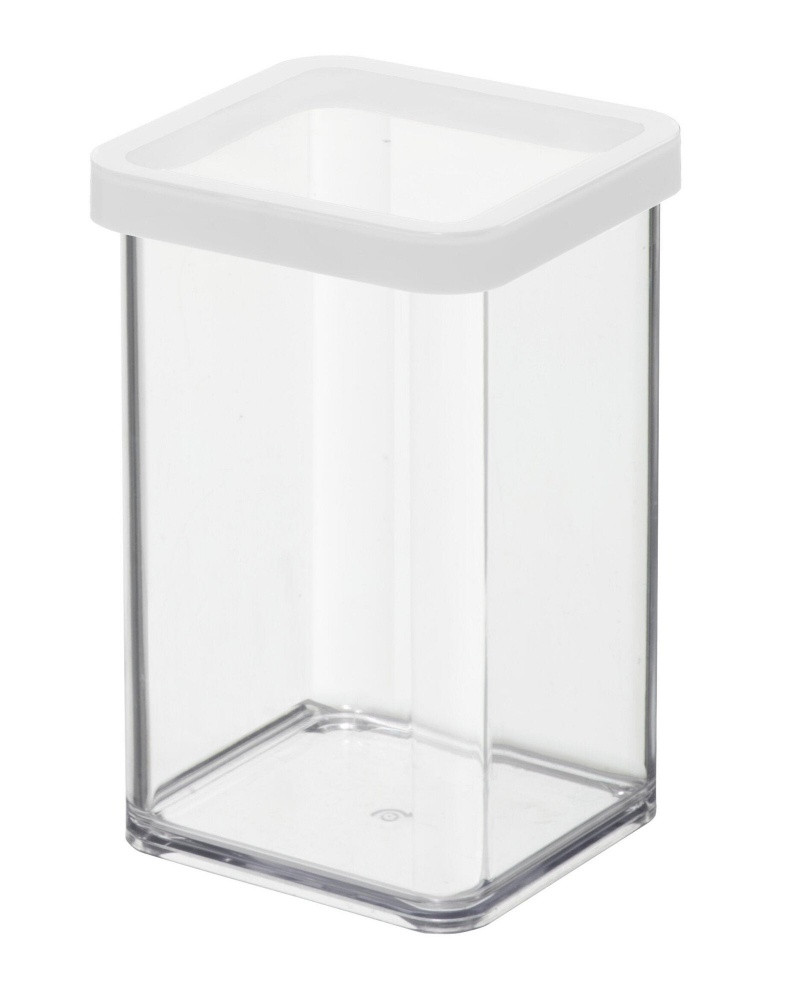 Boîte ROTHO plastique, l.10 x P.10 x H.14.2 cm, 1 l, transparent / blanc