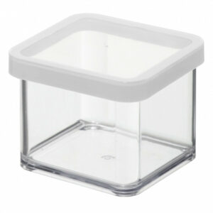 Boîte ROTHO plastique, l.10 x P.10 x H.7.2 cm, 0.5 l,  transparent / blanc