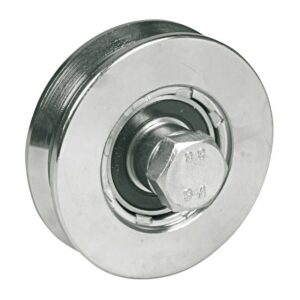 Roue à gorge en V diamètre 120 x 32 mm vis 14 x 70 mm AVL 916120Y/2