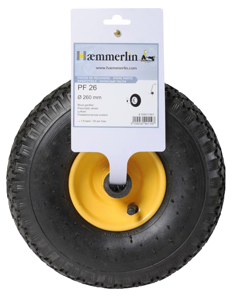 Roue gonflée PF 26 Ø 260 mm - jante métal flasque