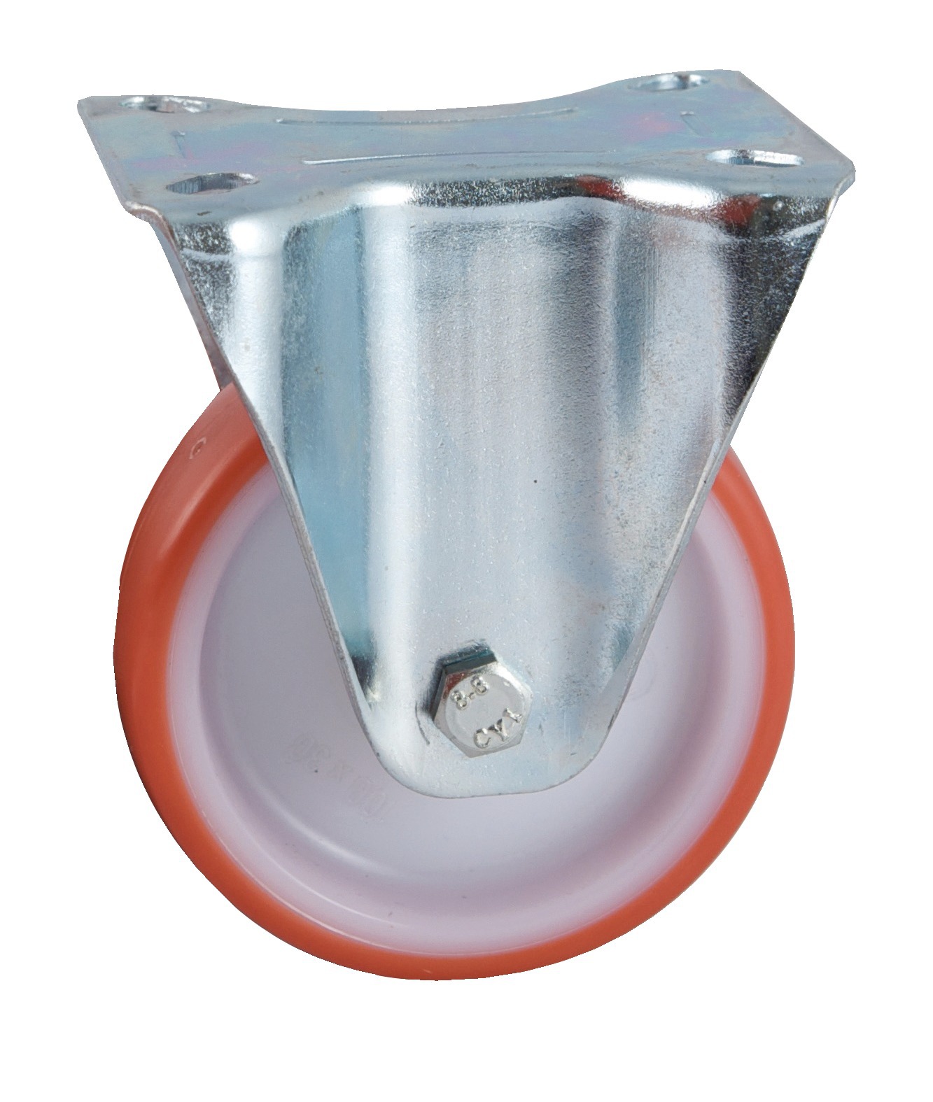 Roulette D160 mm polyuréthane rouge platine fixe AVL 504825O