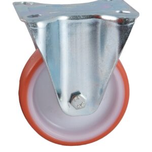 Roulette D200 mm polyuréthane rouge platine fixe AVL 504826O