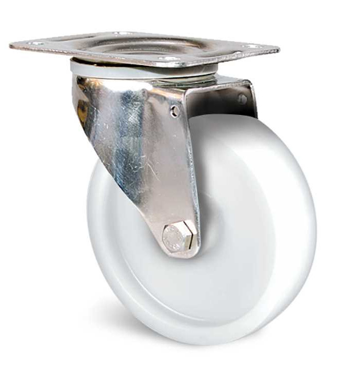 Roulette polyamide inox 125 mm à platine pivotante GUITEL HERVIEU KP41BA125-77L