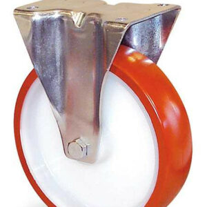 Roulette polyuréthane corps polyamide rouge à platine fixe D 125 mm GUITEL HERVIEU EF4BA125-28R