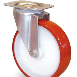 Roulette polyuréthane corps polyamide rouge à platine pivotante D 125 mm GUITEL HERVIEU EP4BA125-28R
