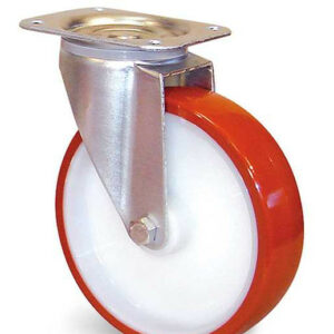 Roulette polyuréthane rouge à platine pivotante D 200 mm GUITEL HERVIEU EP5BA200-28L