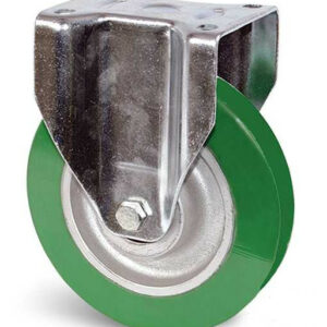 Roulette polyuréthane vert à platine fixe 160 mm 550 kg GUITEL HERVIEU UF5RA160-242B