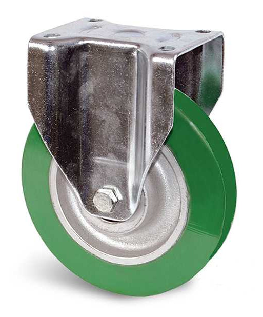 Roulette polyuréthane vert à platine fixe 160 mm 550 kg GUITEL HERVIEU UF5RA160-242B