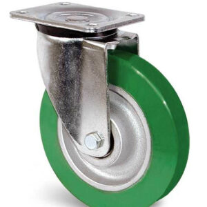 Roulette polyuréthane vert à platine pivotante 160 mm 550 kg GUITEL HERVIEU UP5RA160-242B