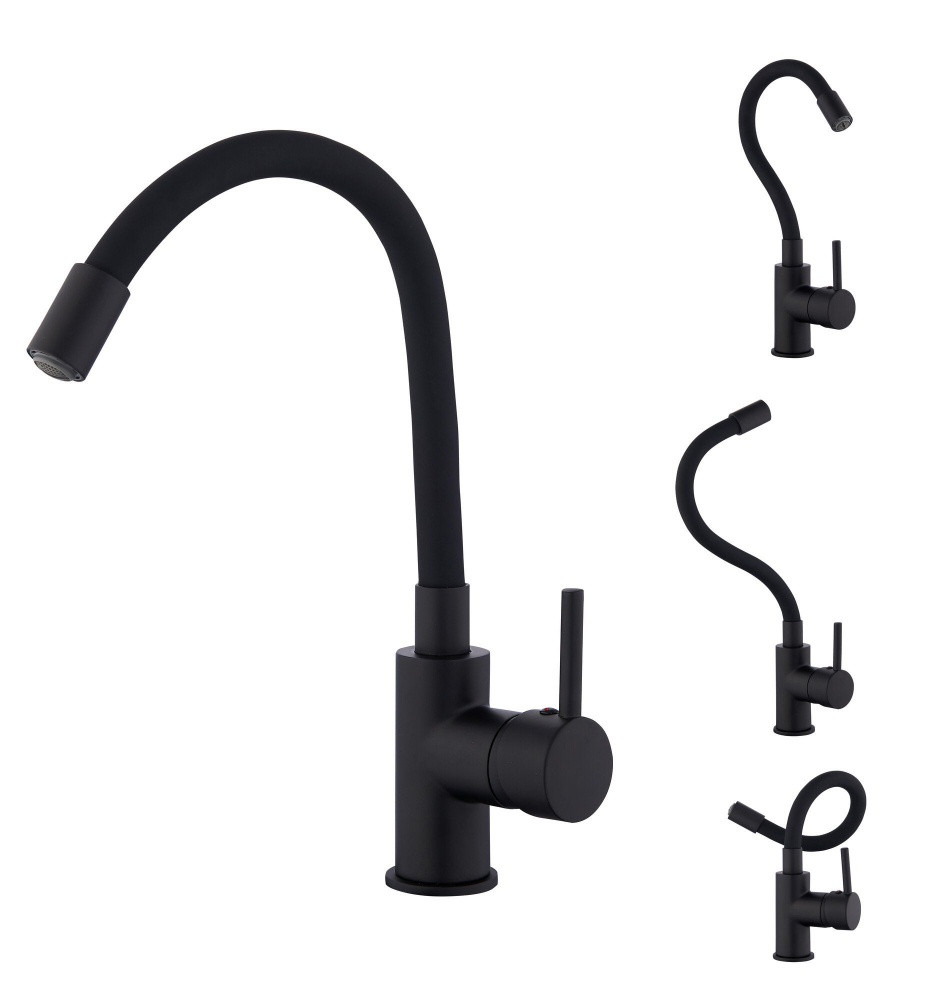 Mitigeur lavabo noir mat, EDOUARD ROUSSEAU Ilo memoire de forme L