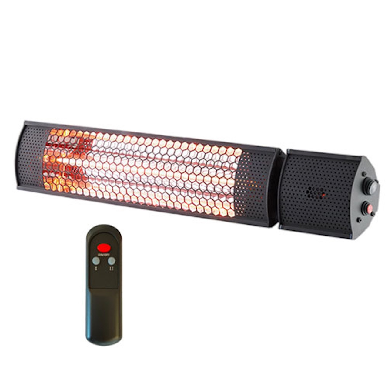 Chauffage infrarouge halogène 2000 W - télécommande - IP65 - intérieur extérieur