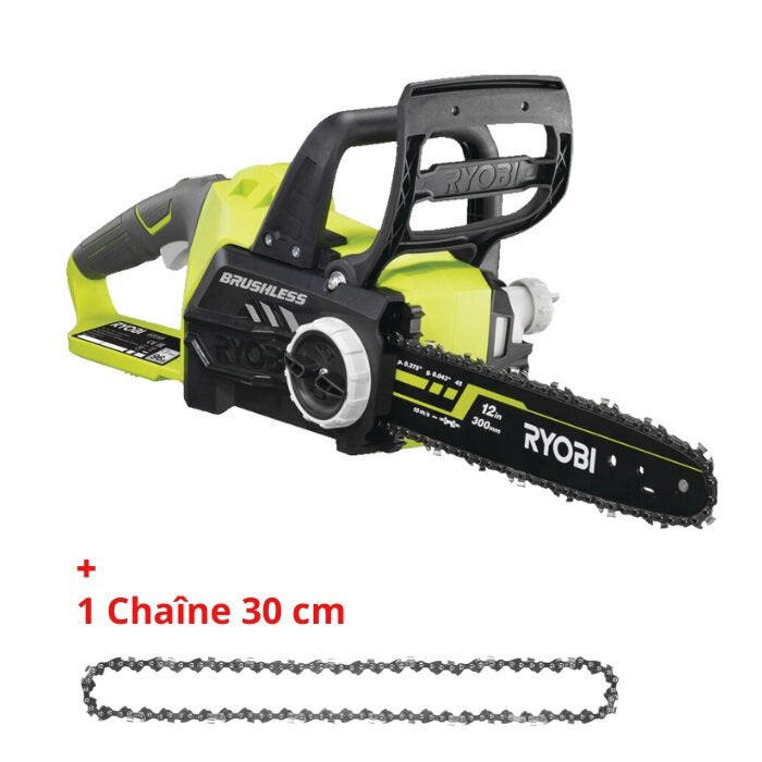 Tronçonneuse sur batterie, RYOBI OCS 1830-0C 18 volts, guide de 30 cm