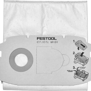 Sac filtre SELFCLEAN pour aspirateur FIS-CTL MIDI 5 pièces FESTOOL 498411