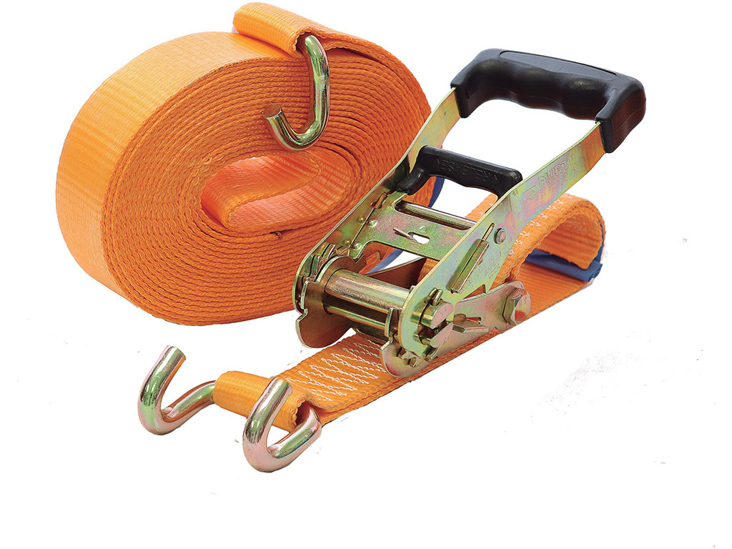 Sangle d'arrimage à crochets bord de rive écartés 5 T orange 9 m x 50 mm MURTRA NP5000/63-9
