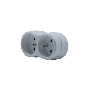 Biplite murale 2 prises, 16A blanc