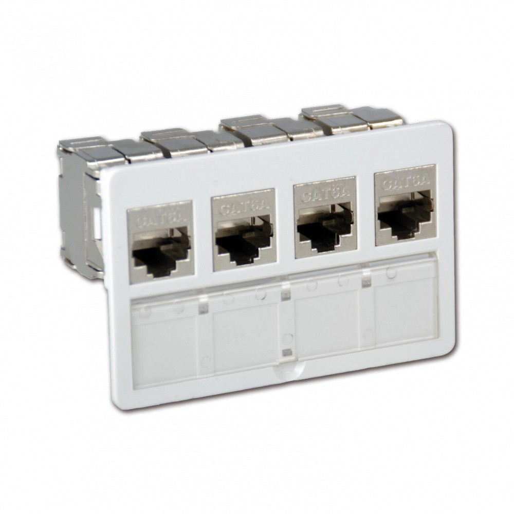 Bloc de 4 connecteurs modulaires RJ45 cat.6 OHMTEC