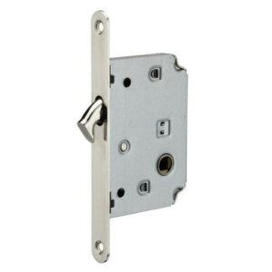 Boitier Pour Serrure Coulissante Rectangle Acier Chromé, Gris