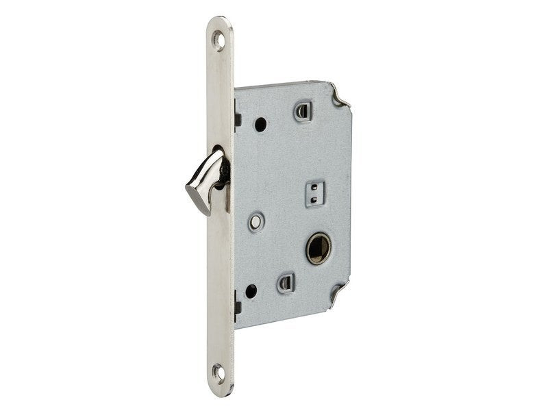 Boitier Pour Serrure Coulissante Rectangle Acier Chromé, Gris