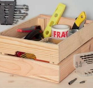 Caisse en pin brut Creabox, 30 x 20 x 15 cm