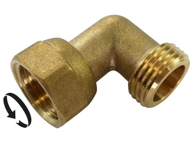 Coude laiton mâle/femelle 12/17 (3/8"") avec écrou libre
