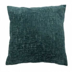 Coussin Chenille, bleu émeraude l.45 x H.45 cm