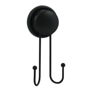 Crochet pour salle de bains ventouse double, MSV Mega, noir