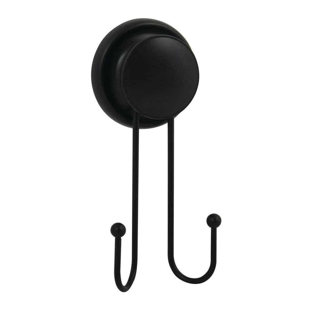 Crochet pour salle de bains ventouse double, MSV Mega, noir