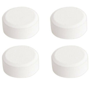 Jeu de 4 fixations miroirs rondes blanches