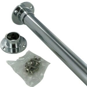 Kit barre de penderie extensible et supports diam. 30 x 15 mm ovale chromé 0.9 m