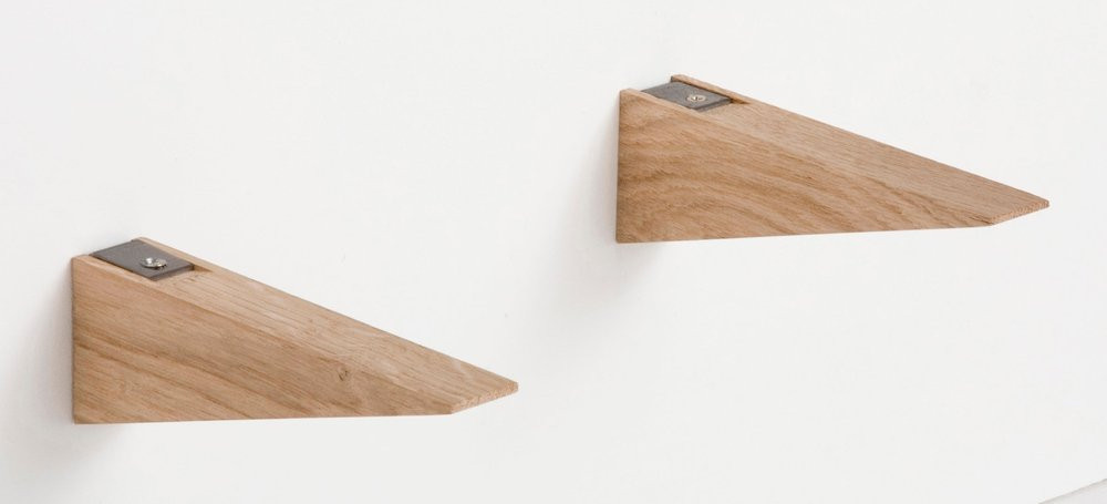 Lot de 2 equerres en chene, L.17.5 x l.3 cm