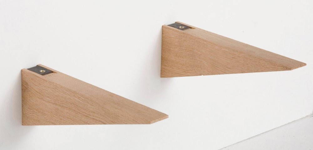 Lot de 2 équerres en chêne, L.23 x l.3 cm