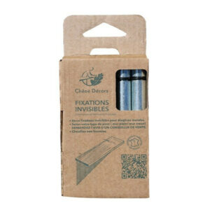 Lot de 2 fixations invisibles acier h.12 x p.23.5 cm