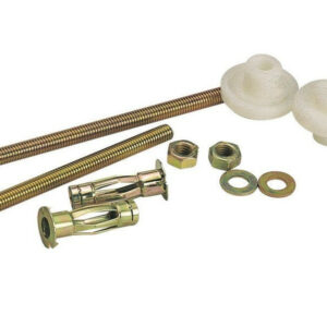 Lot de 2 fixations pour lavabo à paroi creuse + chevilles, L.2 X H.3.6 cm