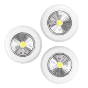 Lot de 3 éclairages bouton poussoir led à pile 3AAA blanc neutre