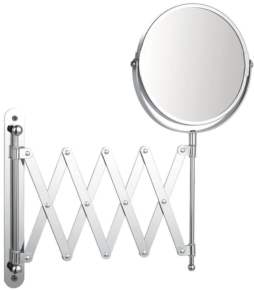 Miroir grossissant x 3 rond, H.15 x l.15 x P.0.5 cm, Extensible, chromé