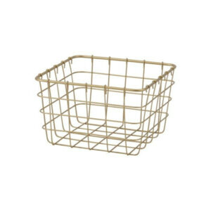 Panier H.9 x L.15 x P.15 cm, Joy, métal doré
