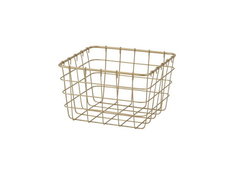 Panier H.9 x L.15 x P.15 cm, Joy, métal doré