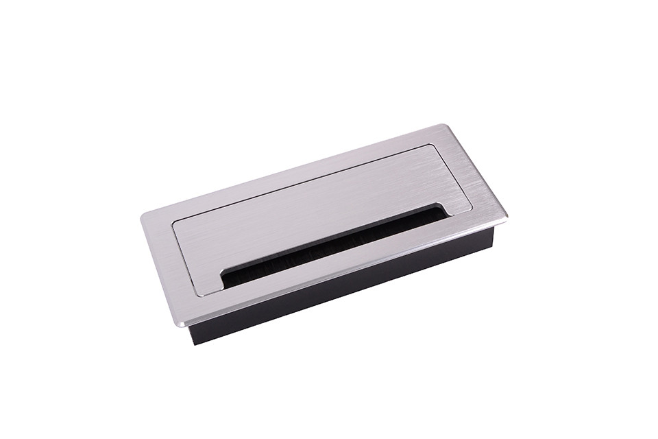 Passe-câble amorti ALU 200x90x28mm alu brossé