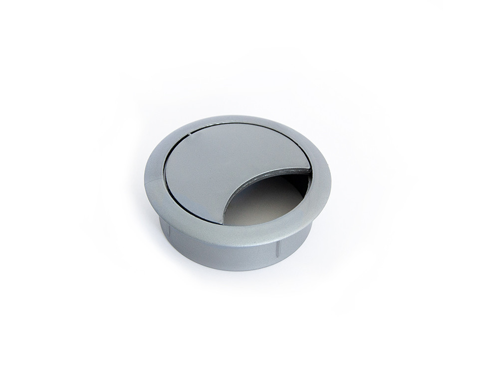 Passe-câble plastique 60mm argenté