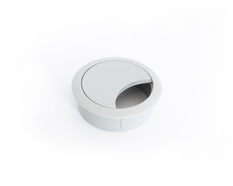 Passe-câble plastique 60mm gris clair