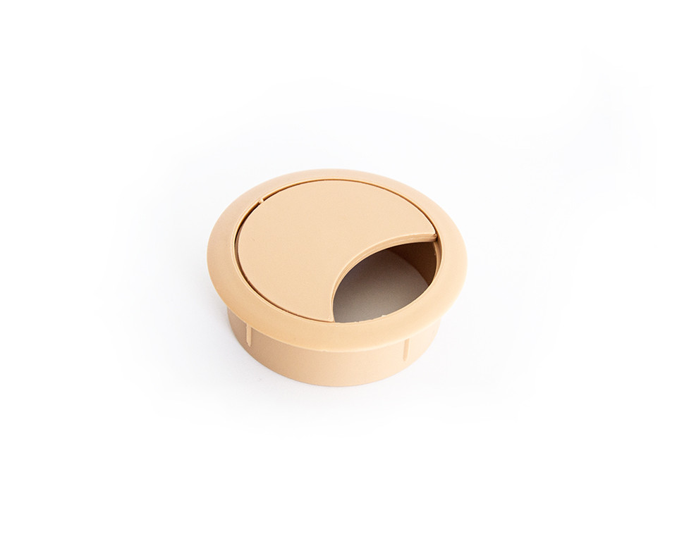 Passe-câble plastique 60mm hetre clair