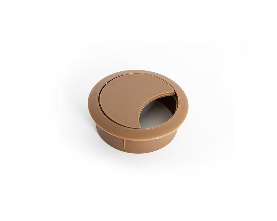 Passe-câble plastique 60mm noyer