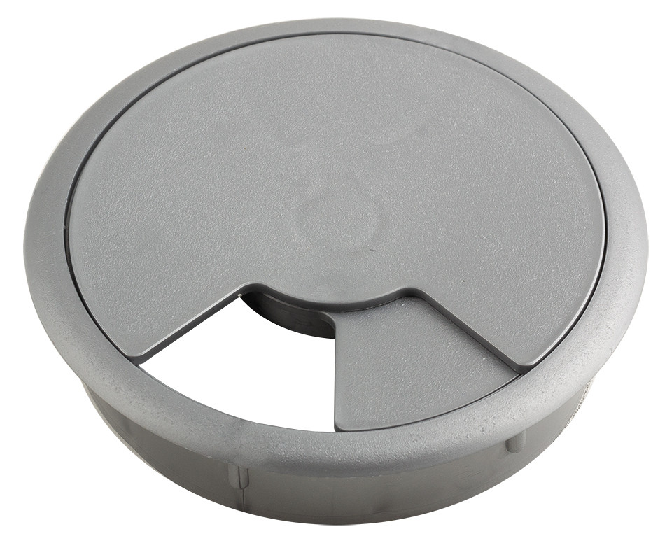 Passe-câble plastique 80mm argenté