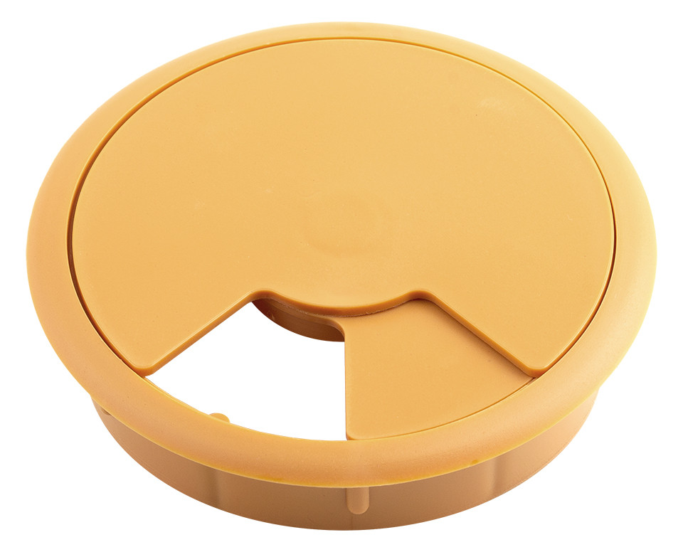 Passe-câble plastique 80mm hetre clair