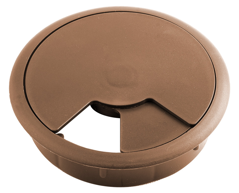 Passe-câble plastique 80mm noyer