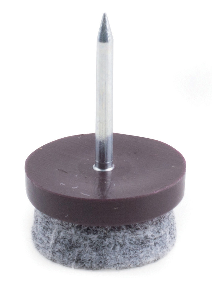 Patin glisseur pour pied de meuble avec feutre O 17mm brun