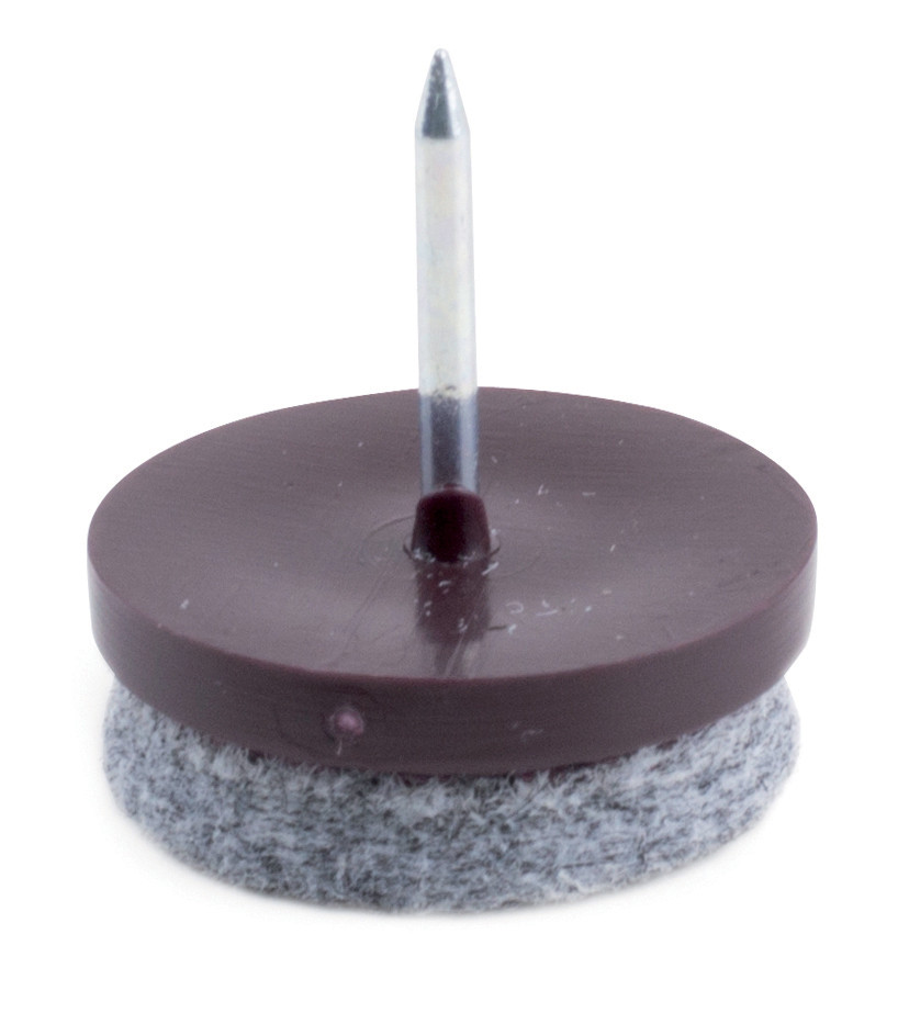 Patin glisseur pour pied de meuble avec feutre O 24mm brun