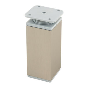 Pied de meuble FA009 100 mm réglable imitation inox/plast gris
