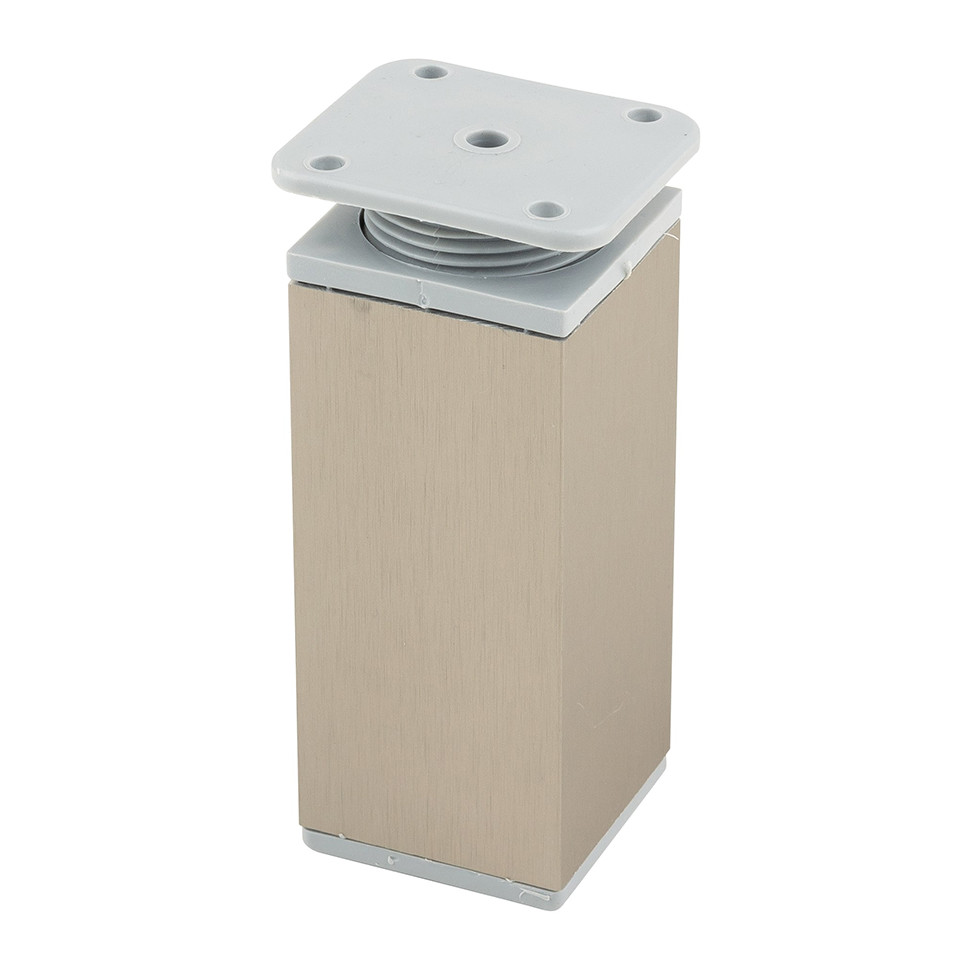 Pied de meuble FA009 100 mm réglable imitation inox/plast gris