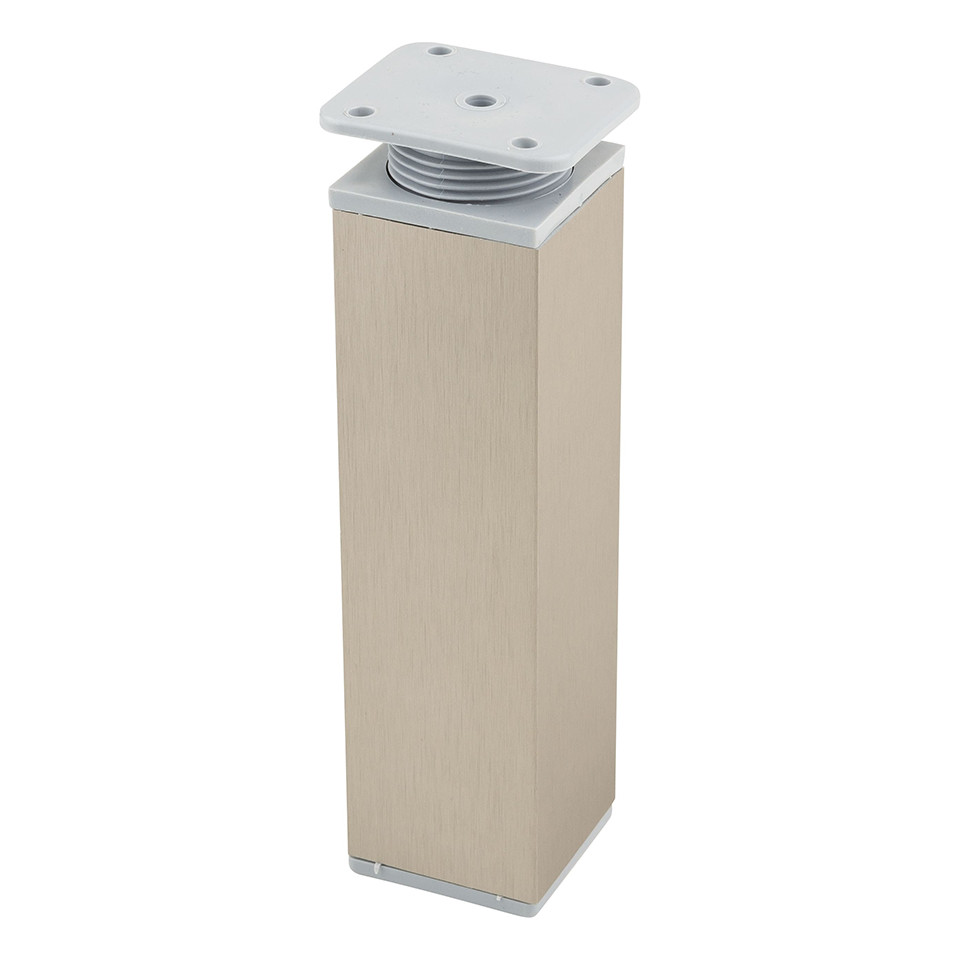 Pied de meuble FA009 150 mm réglable imitation inox/plast gris